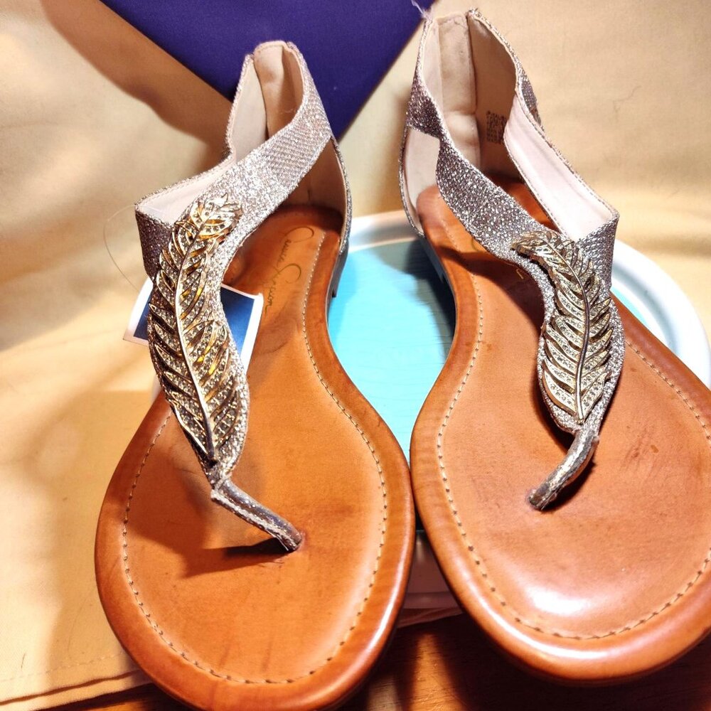 NWoT Jessica Simpson Women's Tan and Gold Sandals Size 10M/42 SHIPS FREE